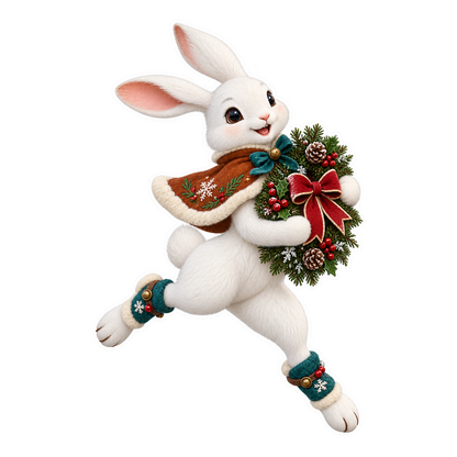 Felt Arctic Hare Wreath Carrier Vinyl Sticker Decal