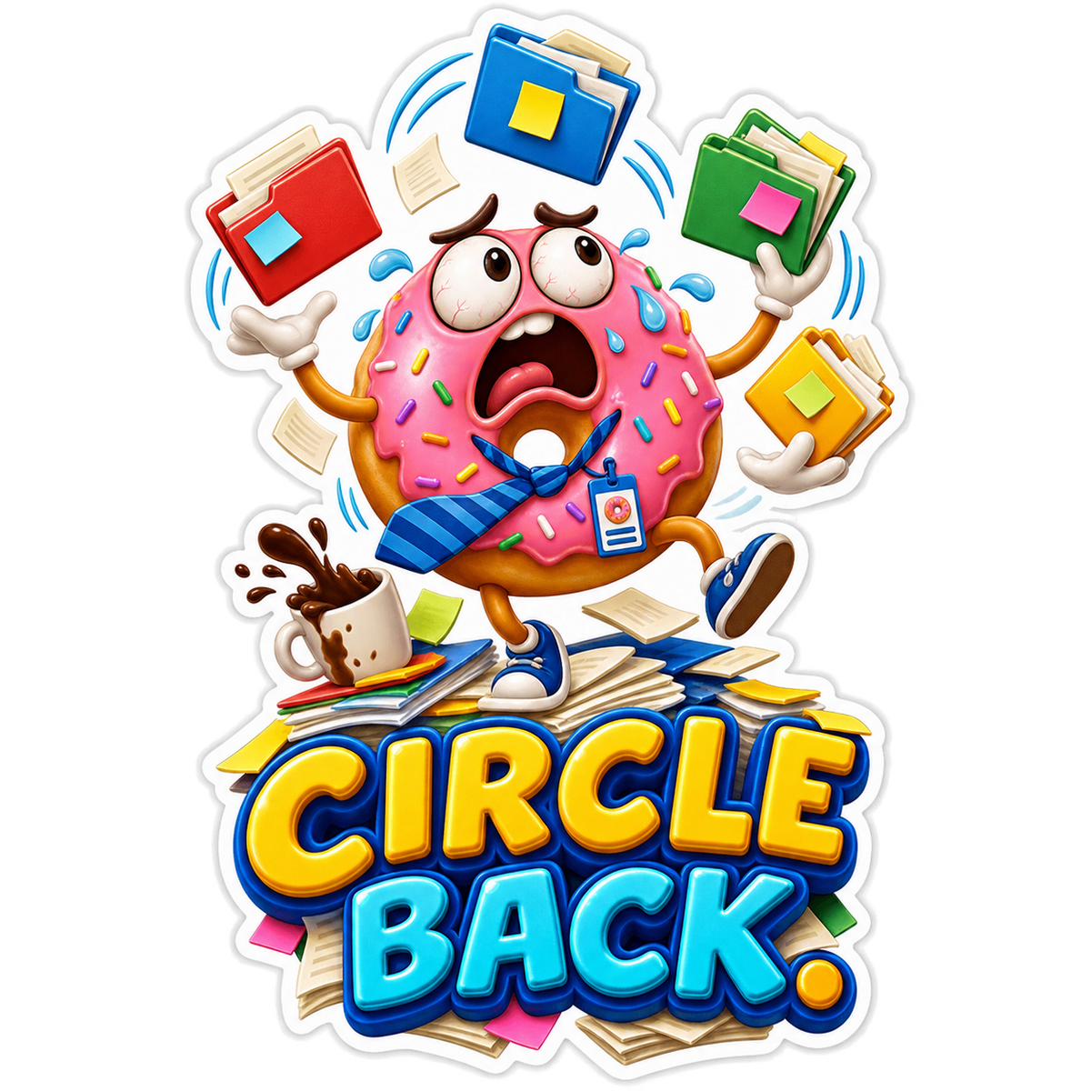 Circle Back Donut Juggling App Icons Vinyl Sticker Decal