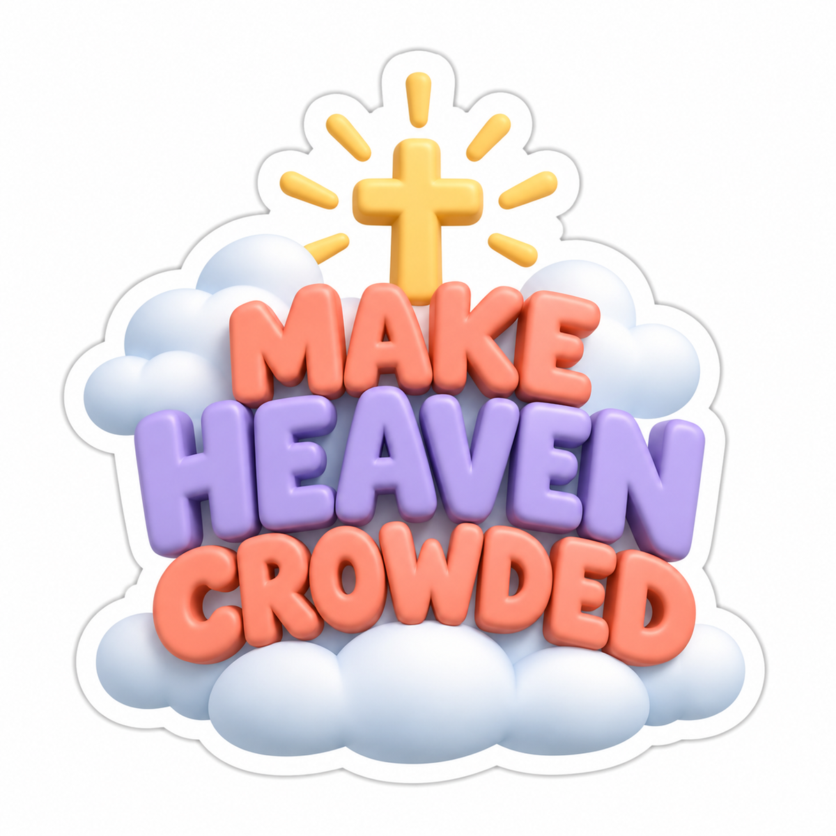 Make Heaven Crowded Coral Lavender Vinyl Sticker Decal