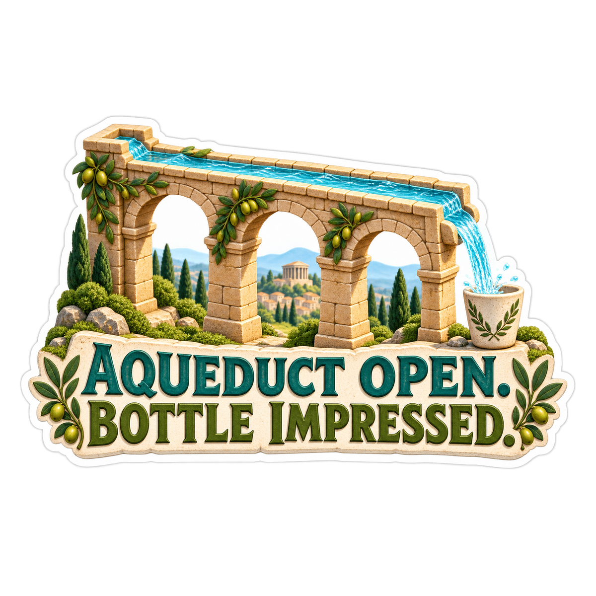 Aqueduct Open Vinyl Sticker Decal