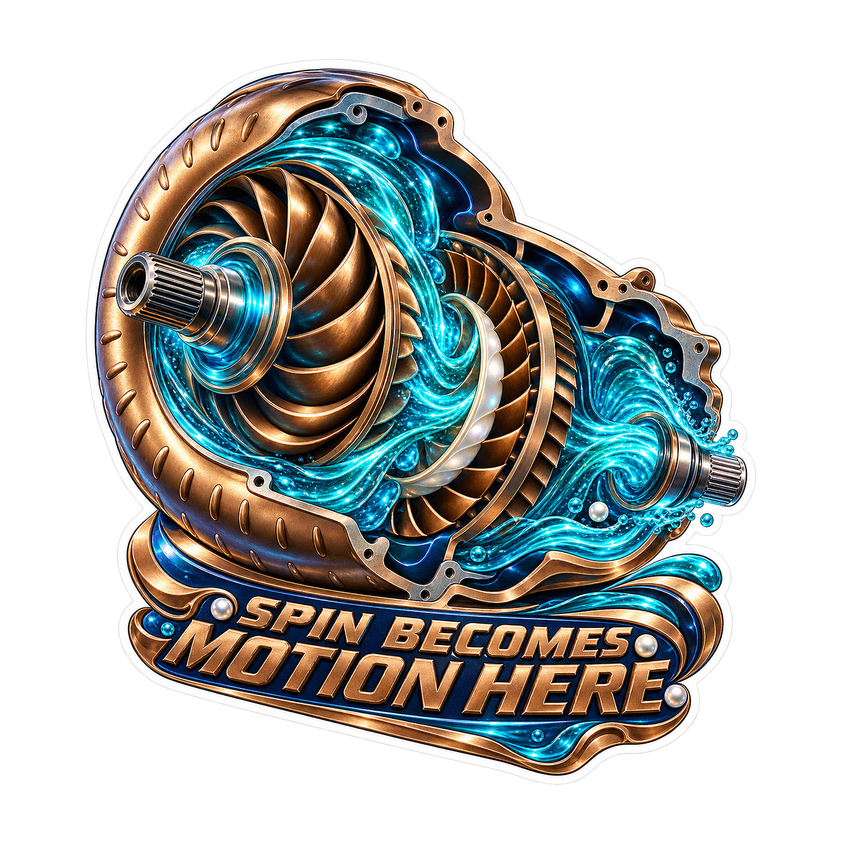 Torque Converter Spin Motion Vinyl Sticker Decal