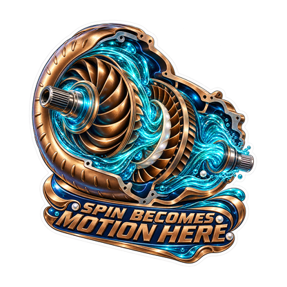 Torque Converter Spin Motion Vinyl Sticker Decal