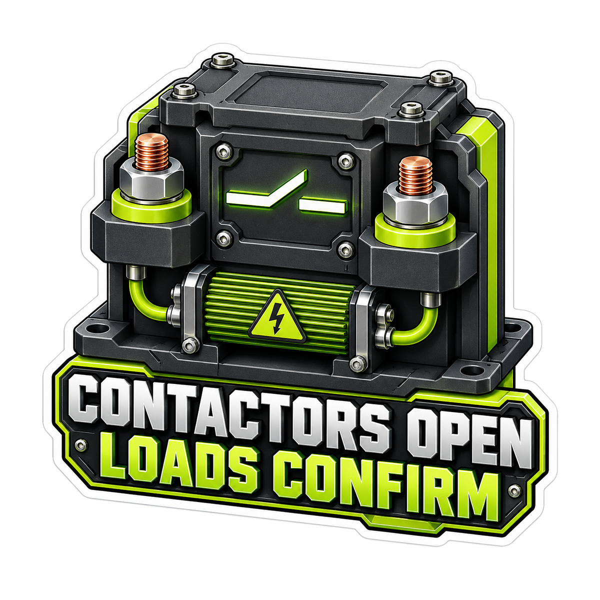 High Voltage Contactor Weld Check Load Box Vinyl Sticker Decal