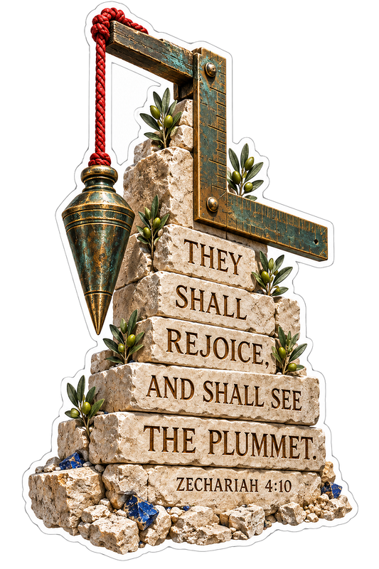 Bible Zechariah 4 10 Plummet Vinyl Sticker Decal