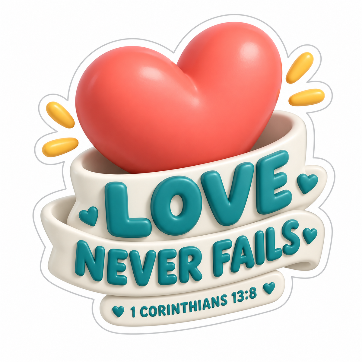 Love Never Fails 1 Corinthians 13:8 Vinyl Sticker Decal