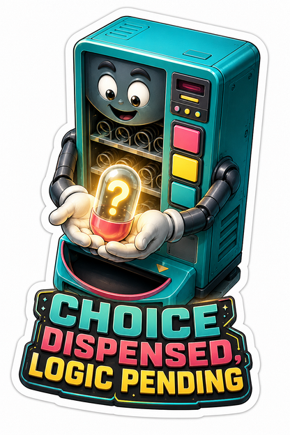 Choice Dispensed Vending Vinyl Sticker Decal