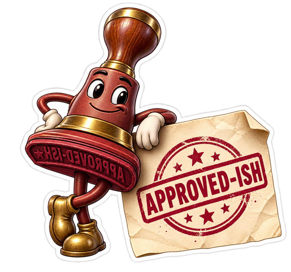 Approved Ish Rubber Stamp Vinyl Sticker Decal