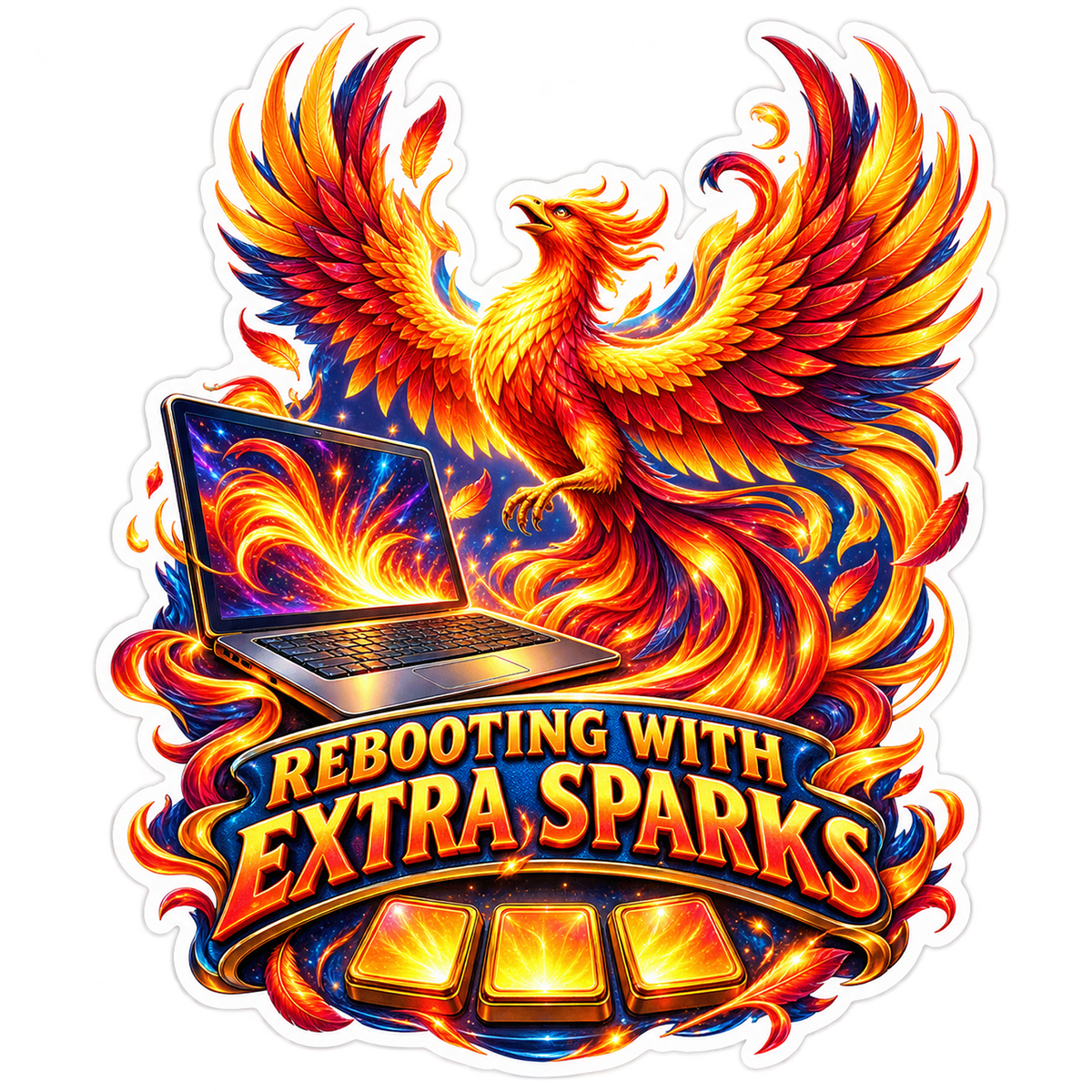 Rebooting Extra Sparks Phoenix Vinyl Sticker Decal