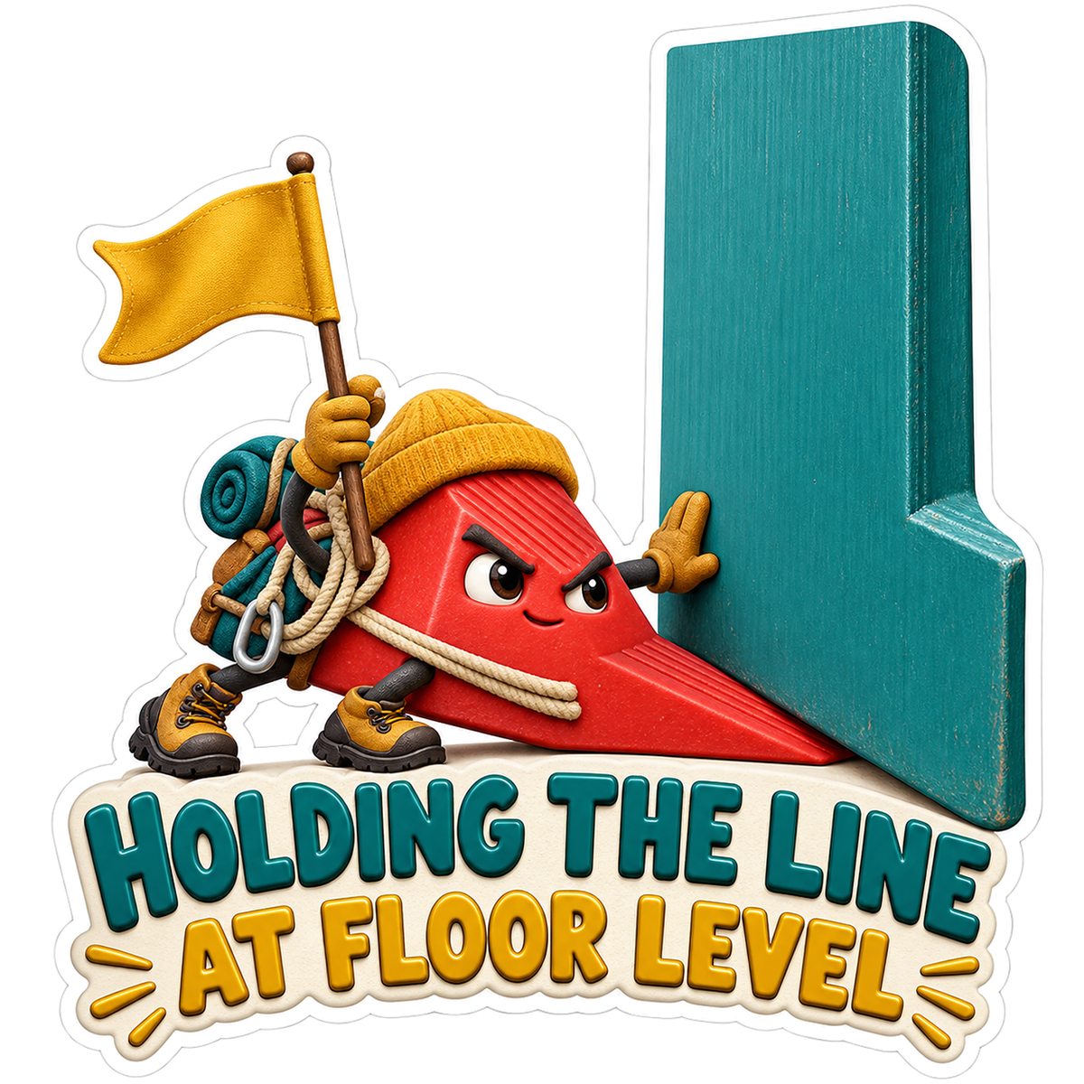Doorstop Floor Level Vinyl Sticker Decal
