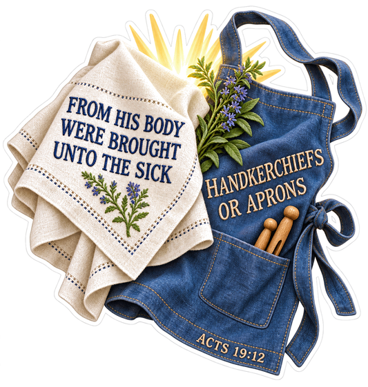 Bible Handkerchiefs Aprons Acts 19 12 Vinyl Sticker Decal