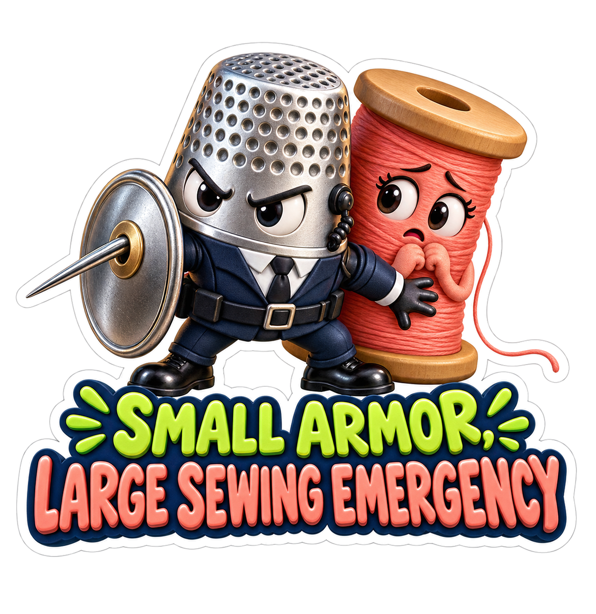 Thimble Sewing Bodyguard Vinyl Sticker Decal