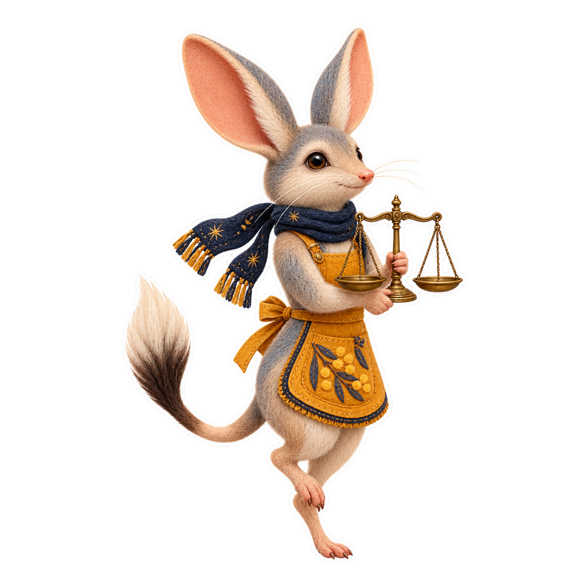 Christmas Needle Felt Bilby Parcel Scale Keeper Vinyl Sticker Decal