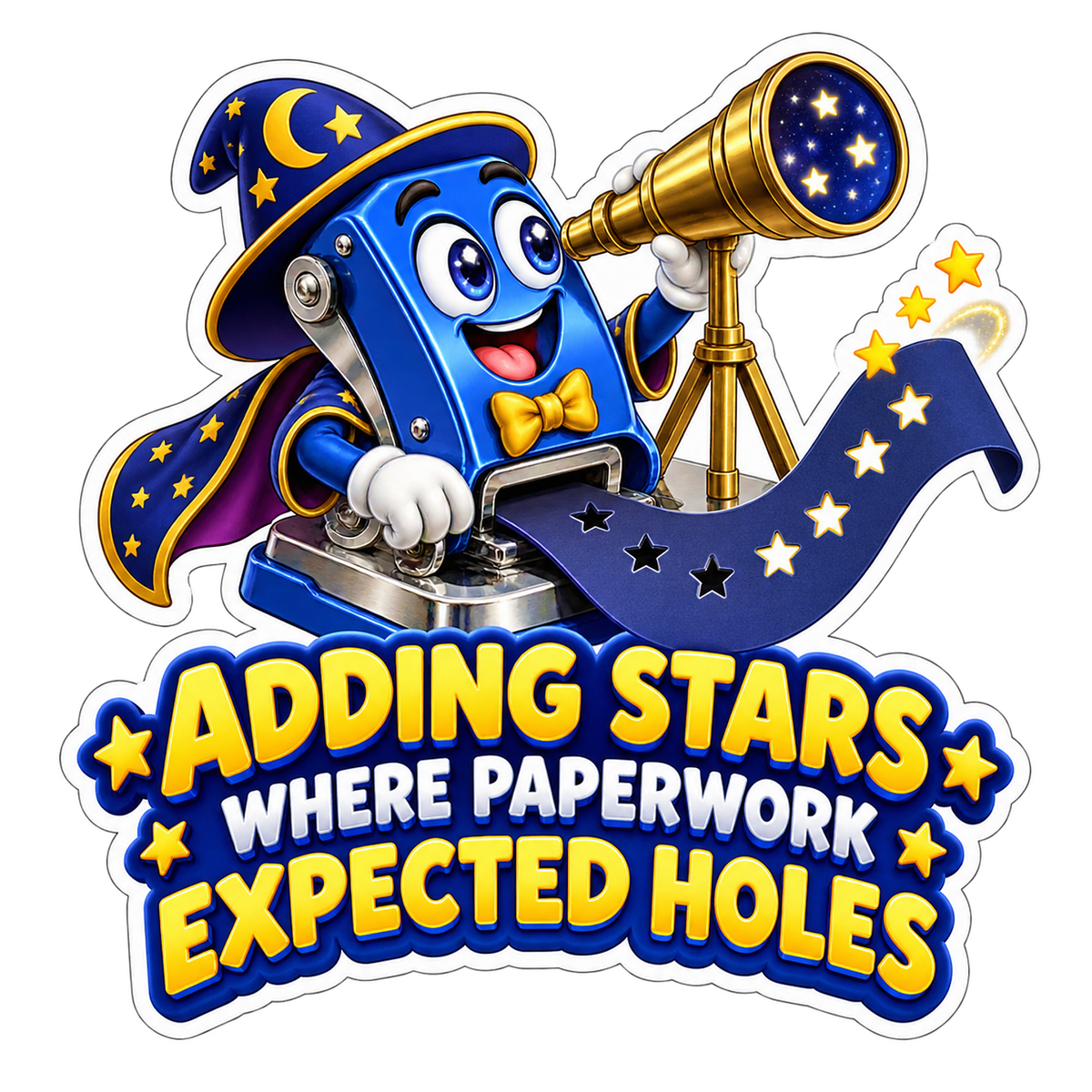 Hole Punch Paper Stars Vinyl Sticker Decal