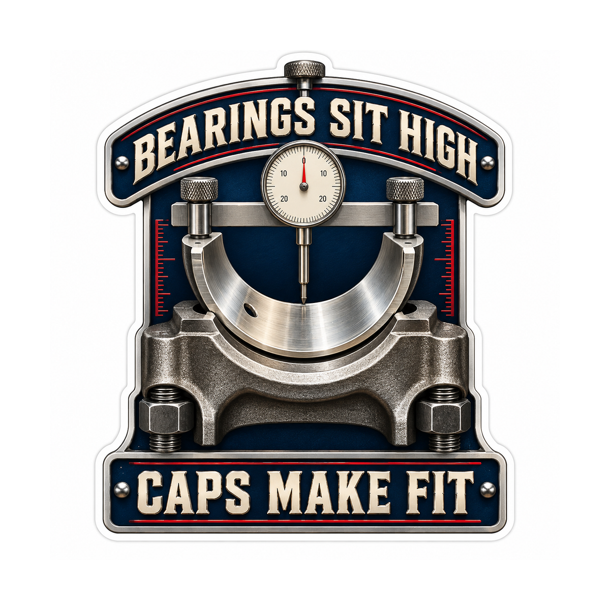 Bearing Crush Height Gauge Vinyl Sticker Decal