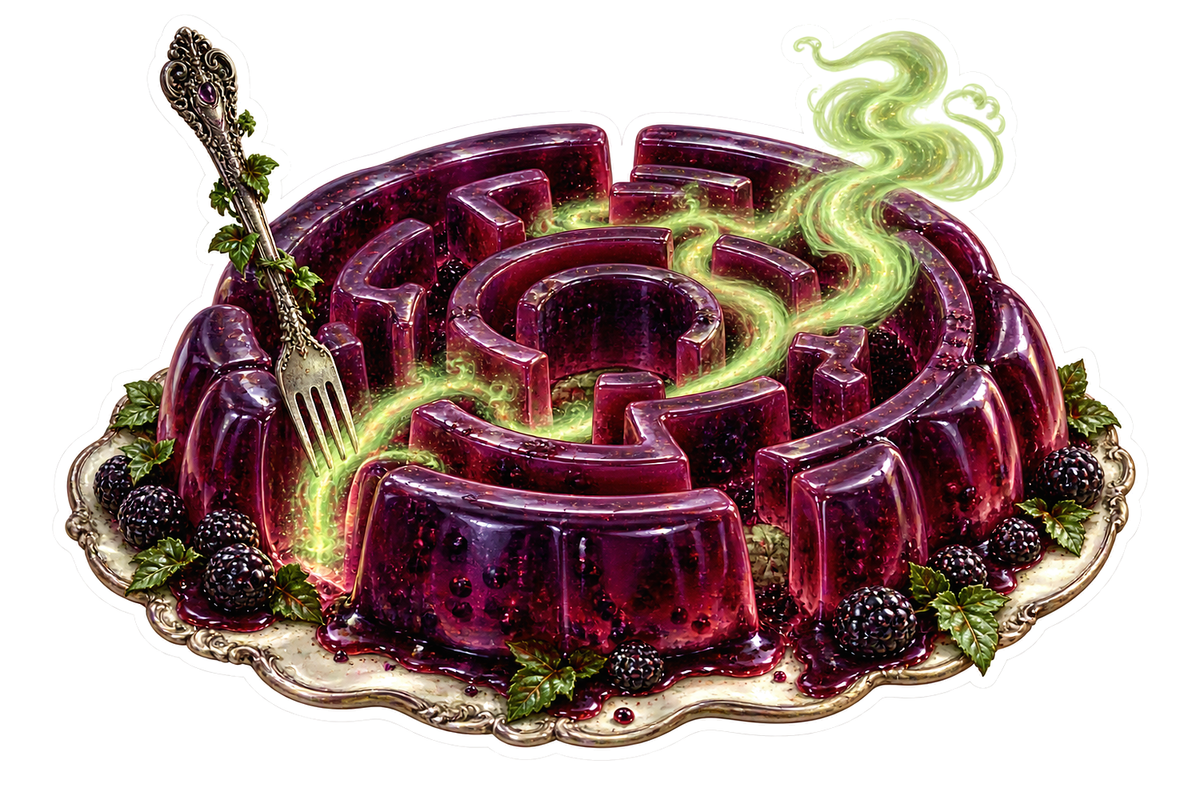 Plum Gelatin Hedge Maze Vinyl Sticker Decal