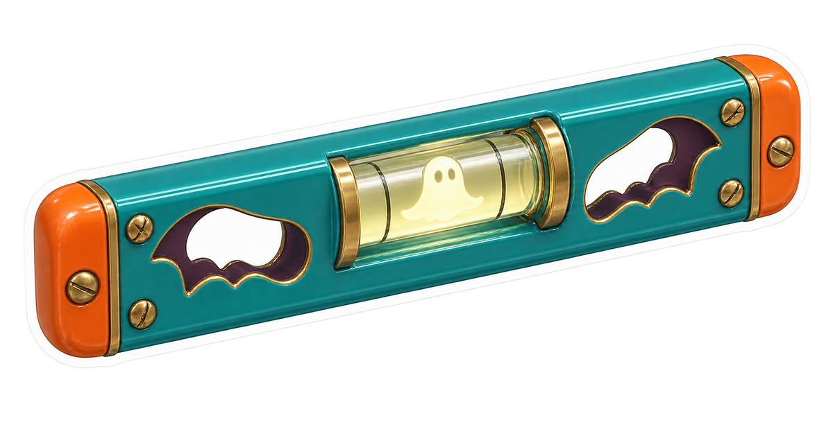 Retro Teal Haunted Spirit Level Vinyl Sticker Decal