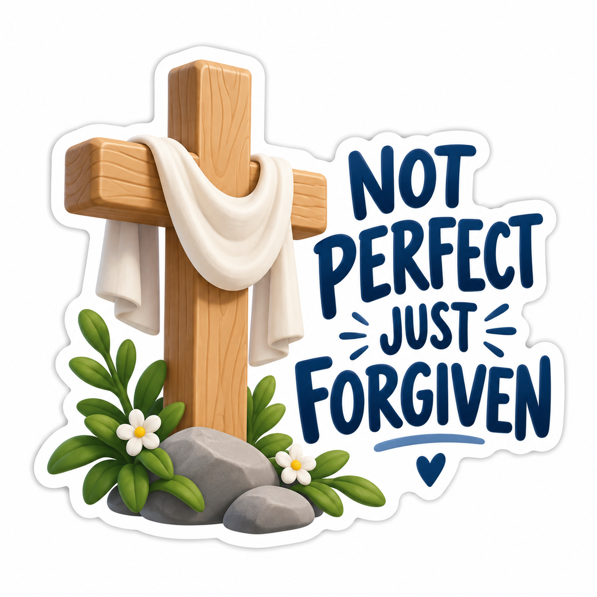 Not Perfect Just Forgiven Navy Vinyl Sticker Decal