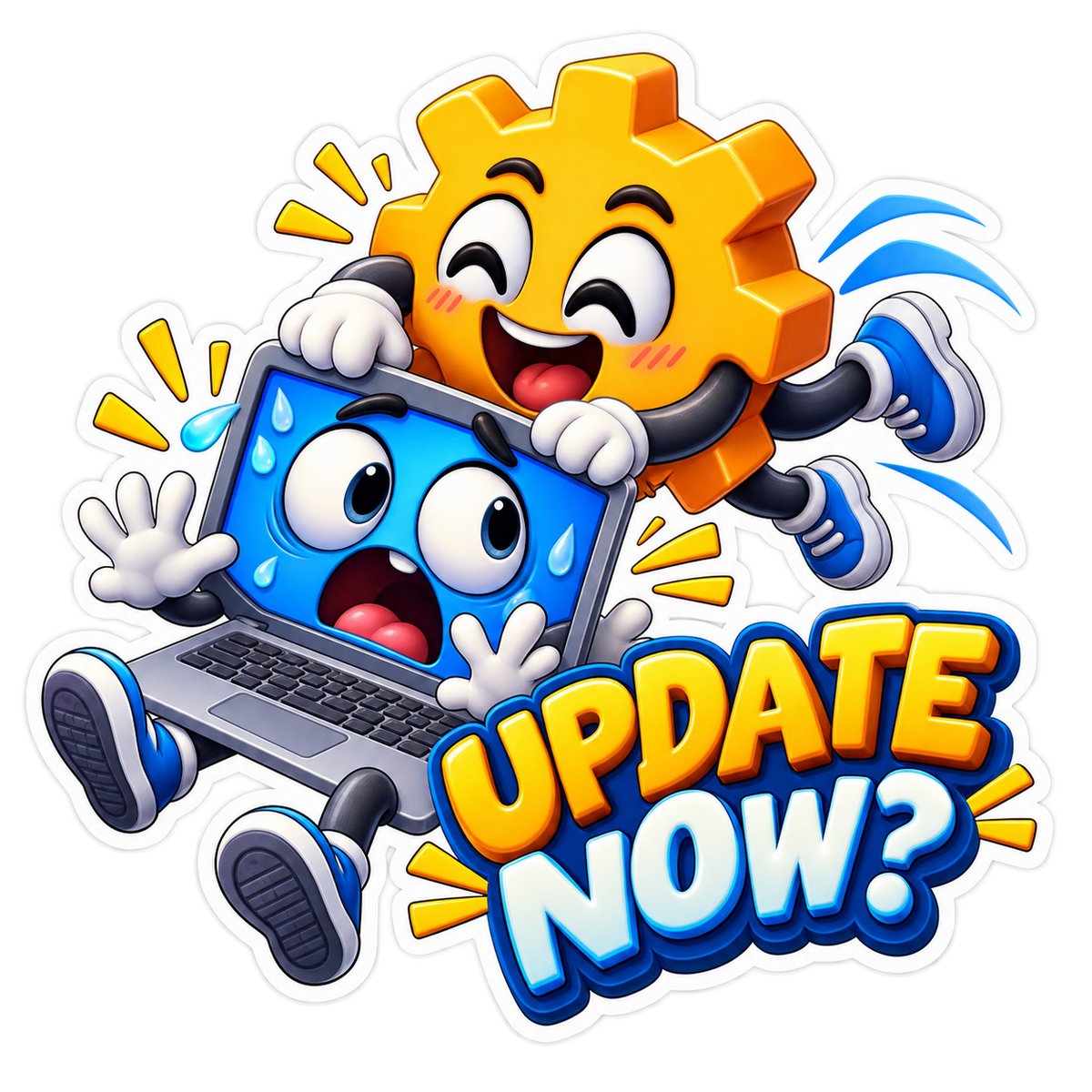 Update Now Gear Surprising Laptop Vinyl Sticker Decal