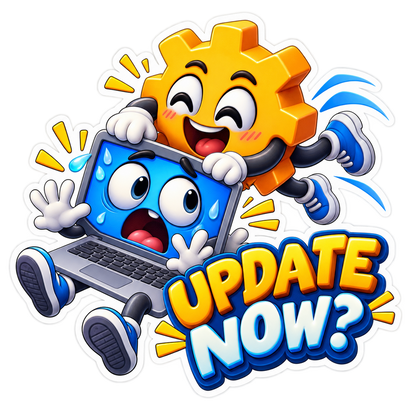 Update Now Gear Surprising Laptop Vinyl Sticker Decal