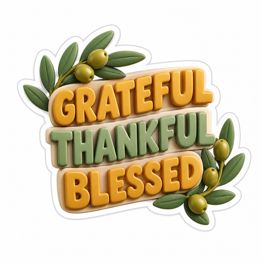 Grateful Thankful Blessed Vinyl Sticker Decal