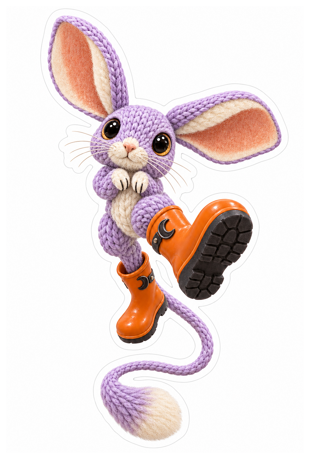 Lilac Knitted Jerboa Rain Boots Vinyl Sticker Decal