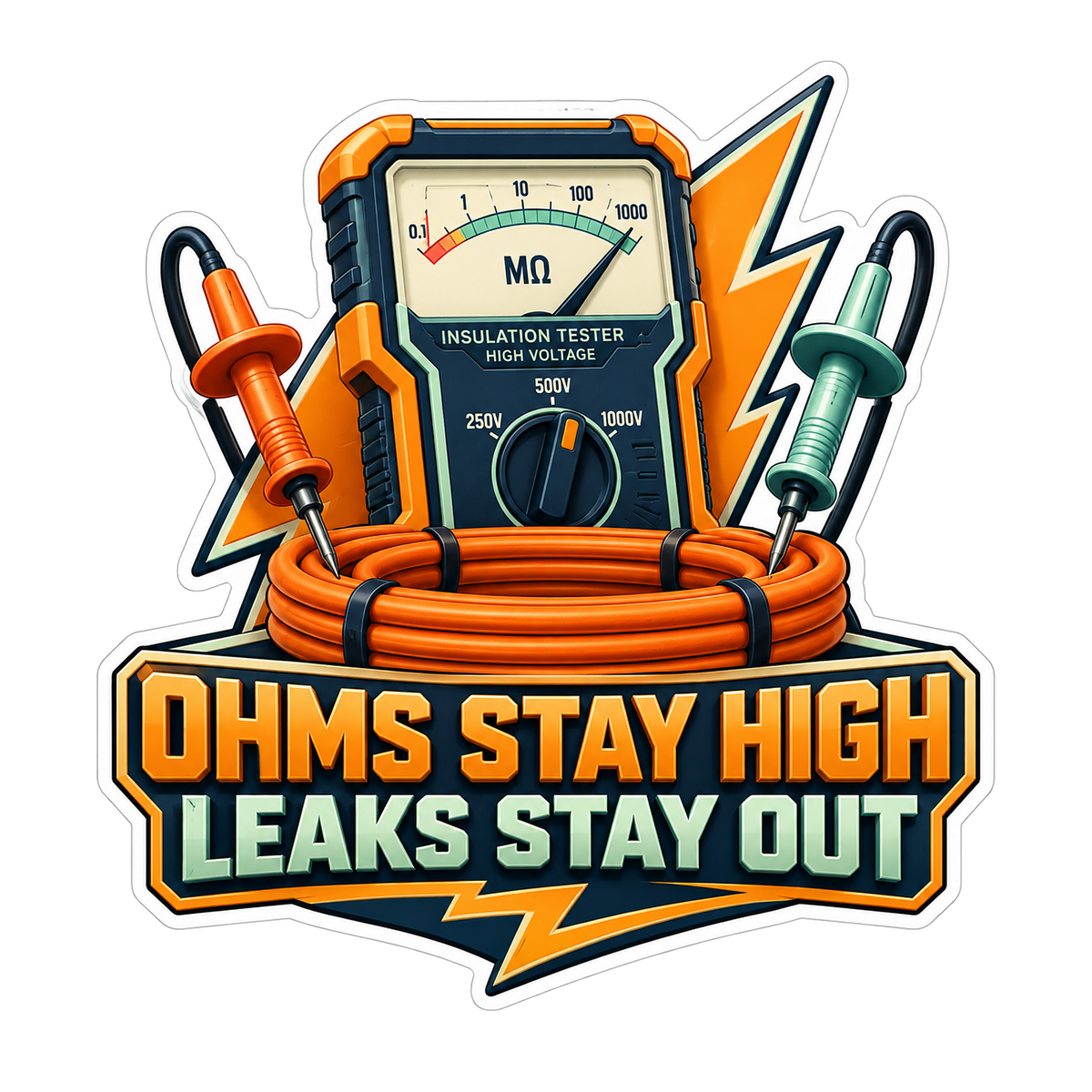 High Voltage Insulation Megohmmeter Vinyl Sticker Decal