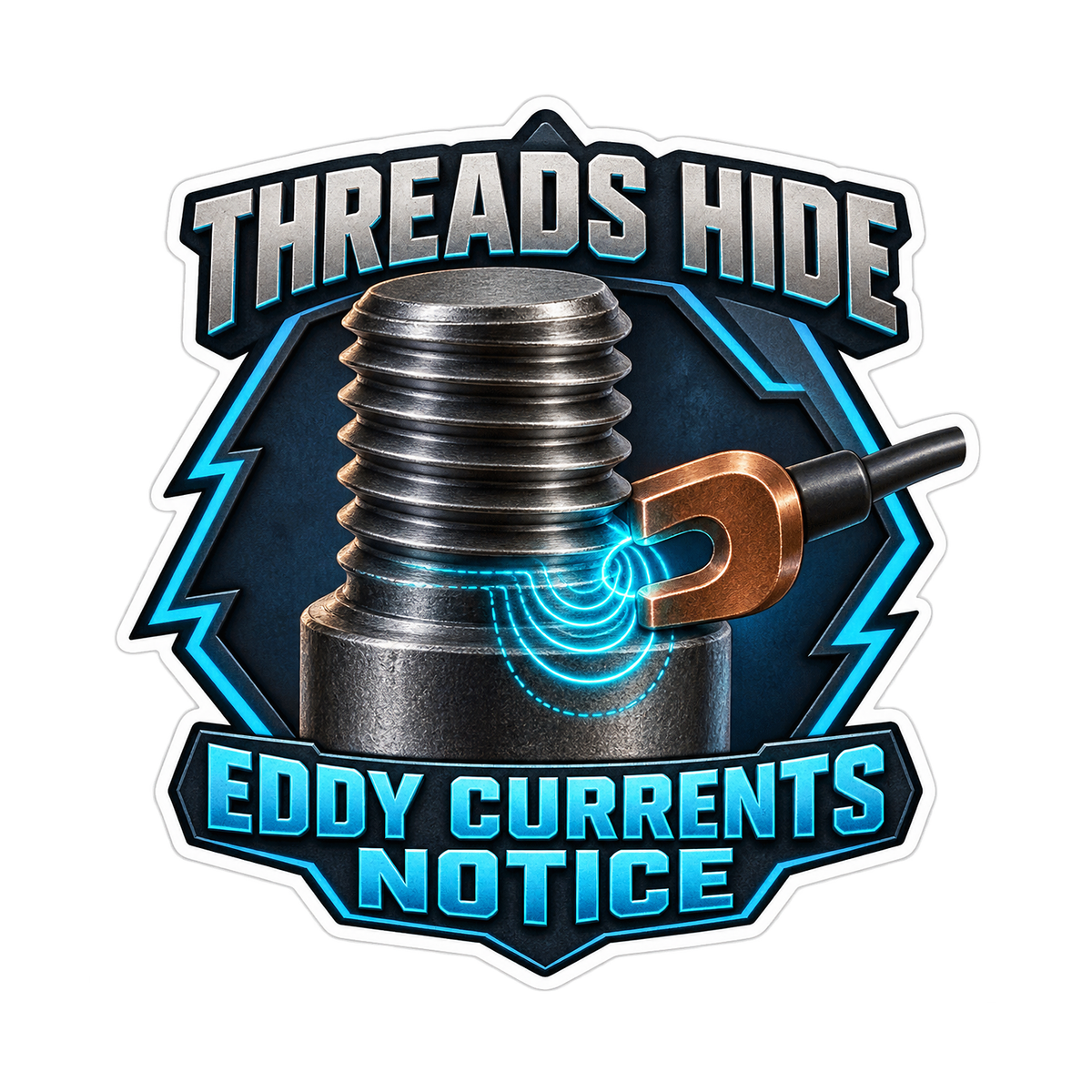 Wheel Stud Thread Root Eddy Current Vinyl Sticker Decal