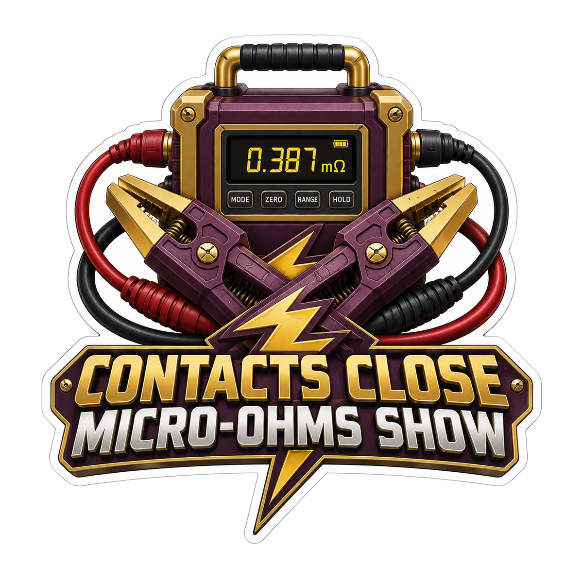Kelvin Clip Contact Micro Ohmmeter Vinyl Sticker Decal