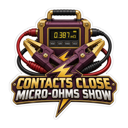 Kelvin Clip Contact Micro Ohmmeter Vinyl Sticker Decal