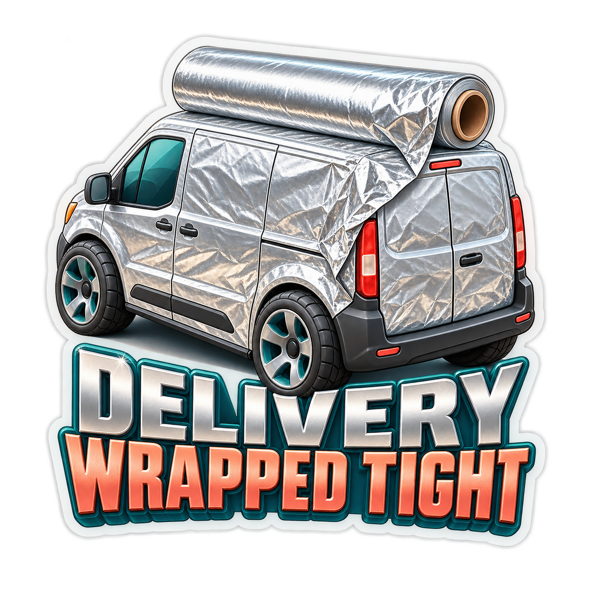 Delivery Wrapped Tight Vinyl Sticker Decal
