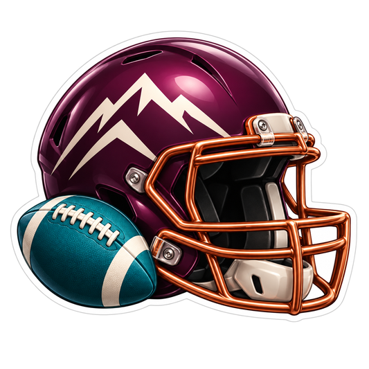 Plum Football Helmet Ivory Mountain Vinyl Sticker Decal