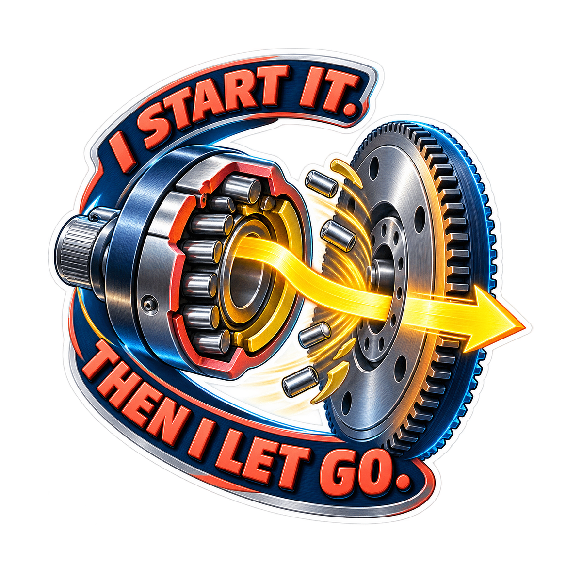Starter Clutch Start Let Go Vinyl Sticker Decal