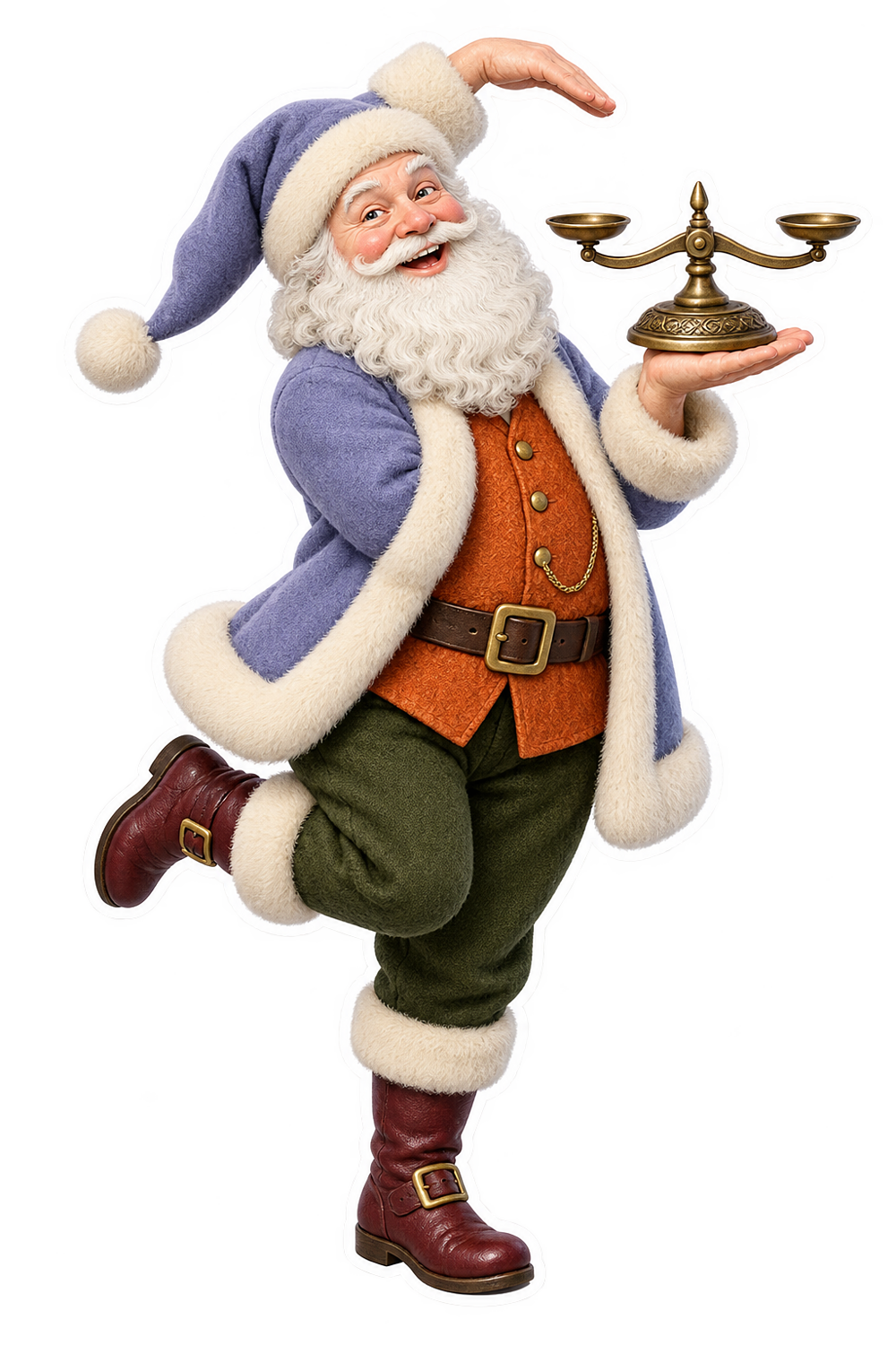 Santa Antique Brass Coin Balance Rocker Vinyl Sticker Decal