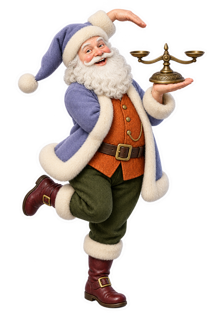 Santa Antique Brass Coin Balance Rocker Vinyl Sticker Decal