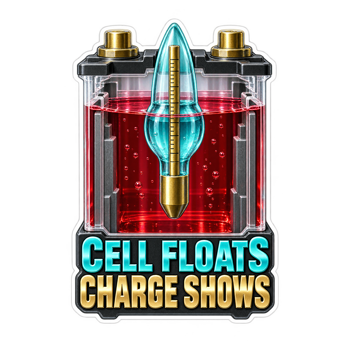 Battery Electrolyte Hydrometer Vinyl Sticker Decal