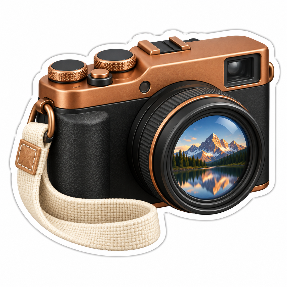 Black And Copper Camera Vinyl Sticker Decal