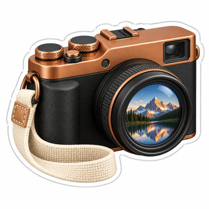 Black And Copper Camera Vinyl Sticker Decal
