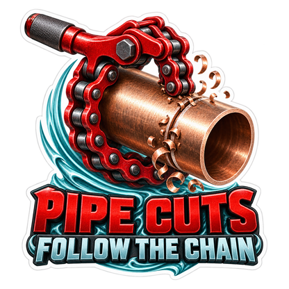 Exhaust Pipe Chain Cutter Vinyl Sticker Decal