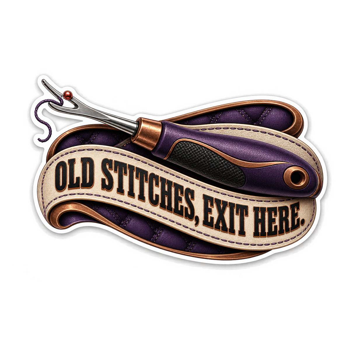 Auto Upholstery Seam Ripper Vinyl Sticker Decal