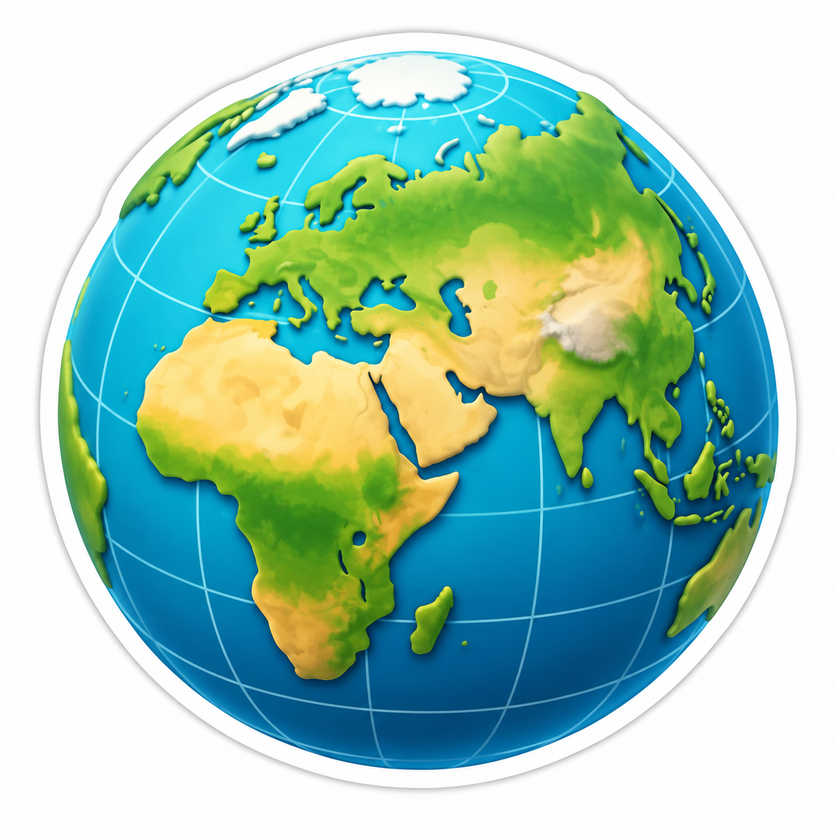 Ivory Turquoise Globe Vinyl Sticker Decal