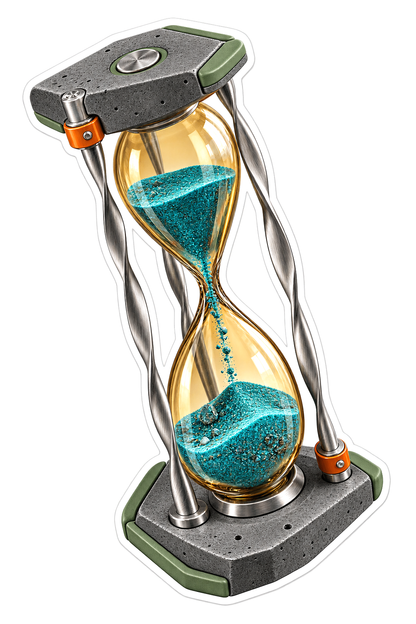 Original Kinetic Concrete Turquoise Hourglass Vinyl Sticker Decal