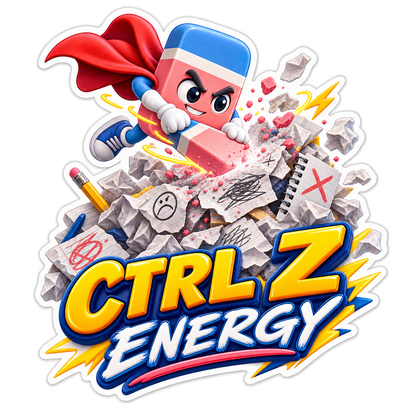 Ctrl Z Energy Superhero Eraser Vinyl Sticker Decal