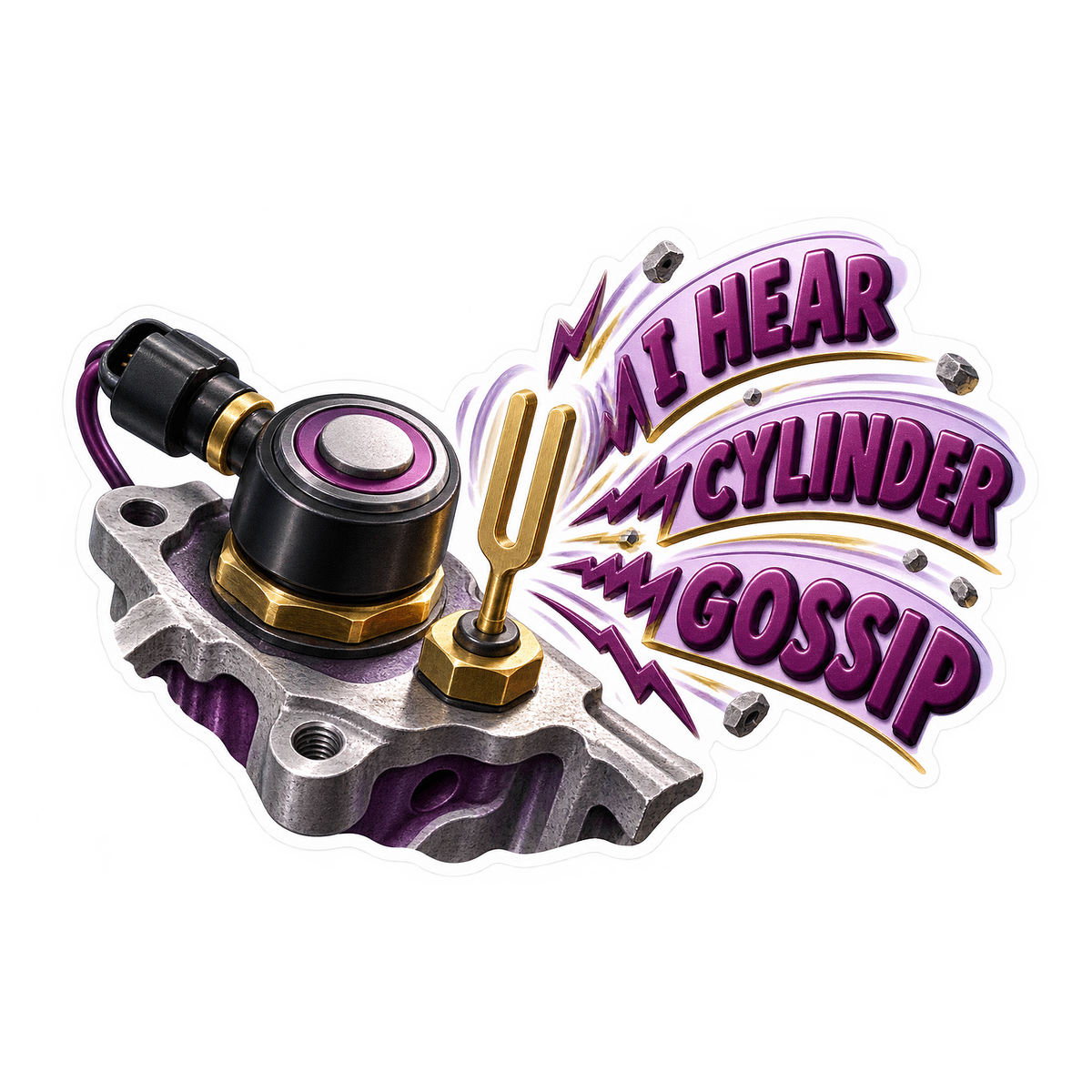 Knock Sensor Cylinder Gossip Vinyl Sticker Decal