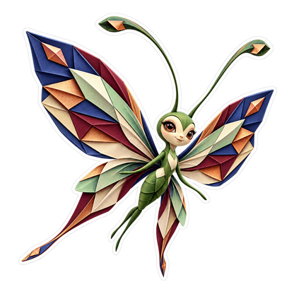 Origami Facet Glide Vinyl Sticker Decal