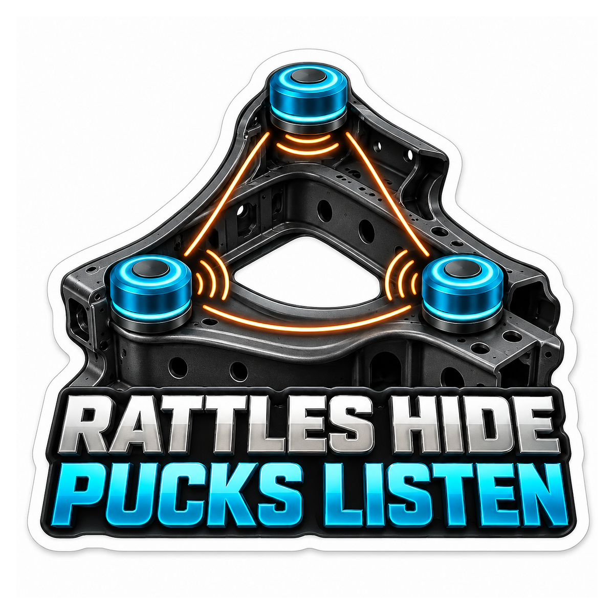 Wireless Chassis Noise Sensor Pucks Vinyl Sticker Decal