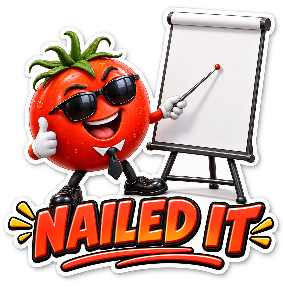 Nailed It Tomato at Blank Presentation Board Vinyl Sticker Decal