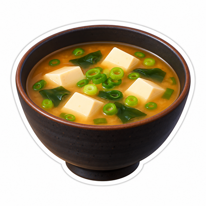 Dark Ceramic Bowl Of Miso Soup Vinyl Sticker Decal