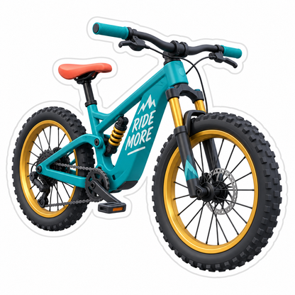 Teal Mountain Bicycle Vinyl Sticker Decal