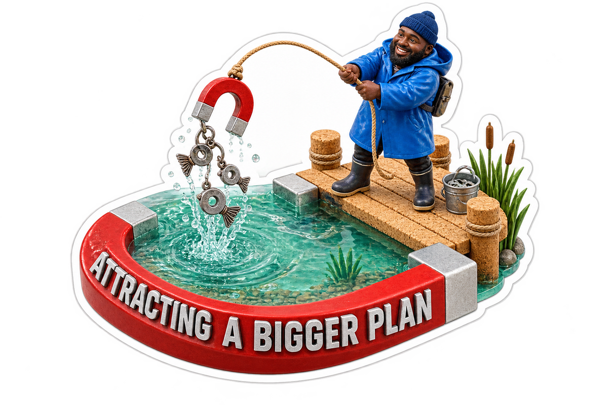 Attracting a Bigger Plan Man Magnet Fishing Vinyl Sticker Decal