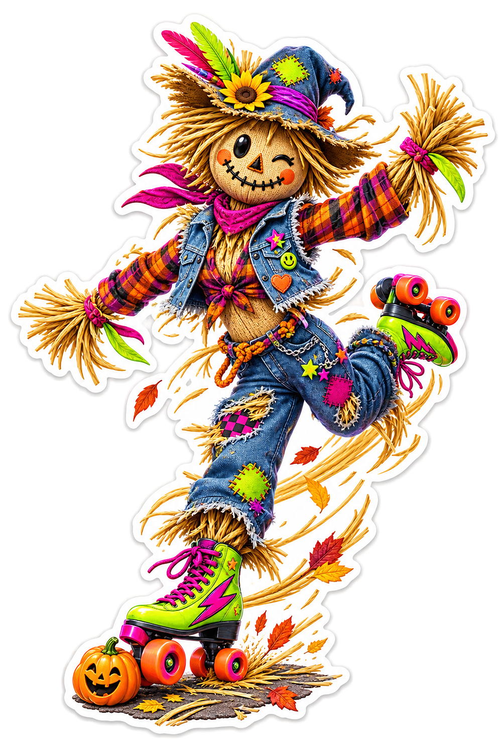 Neon Harvest Roller Scarecrow Vinyl Sticker Decal